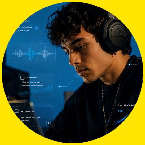 Artist working with an AI dashboard